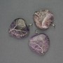 Herz-Anhänger mit Amethyst im silberfarbenen Geflecht, Durchmesser 30×30 mm, Länge ca. 37 mm