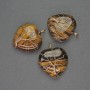 Anhänger Herz aus Tigerauge im goldenen Geflecht, Durchmesser 30×30 mm, Länge 37 mm ±