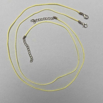 Gelbe geflochtene Schnur für Halskette, Durchmesser 1 mm, Länge 51–55 cm+