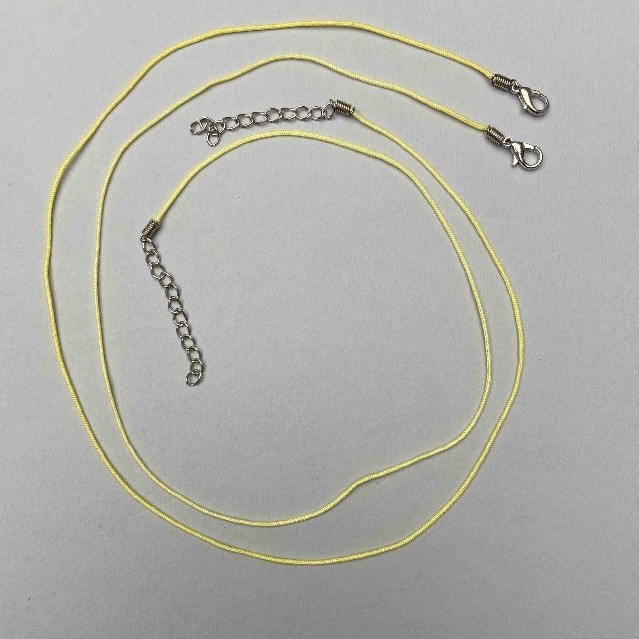 Gelbe geflochtene Schnur für Halskette, Durchmesser 1 mm, Länge 51–55 cm+