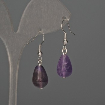 Ohrringe Amethyst-Tropfen 10×15 mm