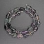 Perlen aus natürlichem Fluorit, oval, Durchmesser 10×14×6 mm ±, Länge ca. 40 cm ±