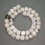 Adular-Naturstein-Perlen zylindrisch, Durchmesser 10×8 mm ±, Seedperlen Durchmesser 3 mm, Länge 40 cm+