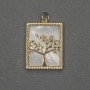 Anhänger «Baum» mit Perlmutt-Einlage 18×23×25 mm ± goldfarbenes Metall