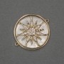 Verbindungsstück 'Sonne' mit natürlichem Perlmutt 25×30×3 mm ± goldfarbenes Metall