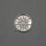 Verbindungsstück 'Sonne' mit natürlichem Perlmutt, 18×22×3 mm ± silberfarbenes Metall