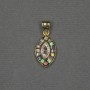Anhänger mit Haliotis-Einlage, 9 × 15 × 17 × 2 mm, goldfarbenes Metall