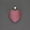 Herz-Anhänger Rosa Katzenauge, 20 × 20 × 25 mm ± silberfarbenes Metall