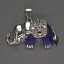 Anhänger Elefant aus Lazurit, 39×34 mm ± silberfarbenes Metall