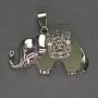 Anhänger Elefant aus Nephrit, 39×34 mm, silberfarbene Metallfassung