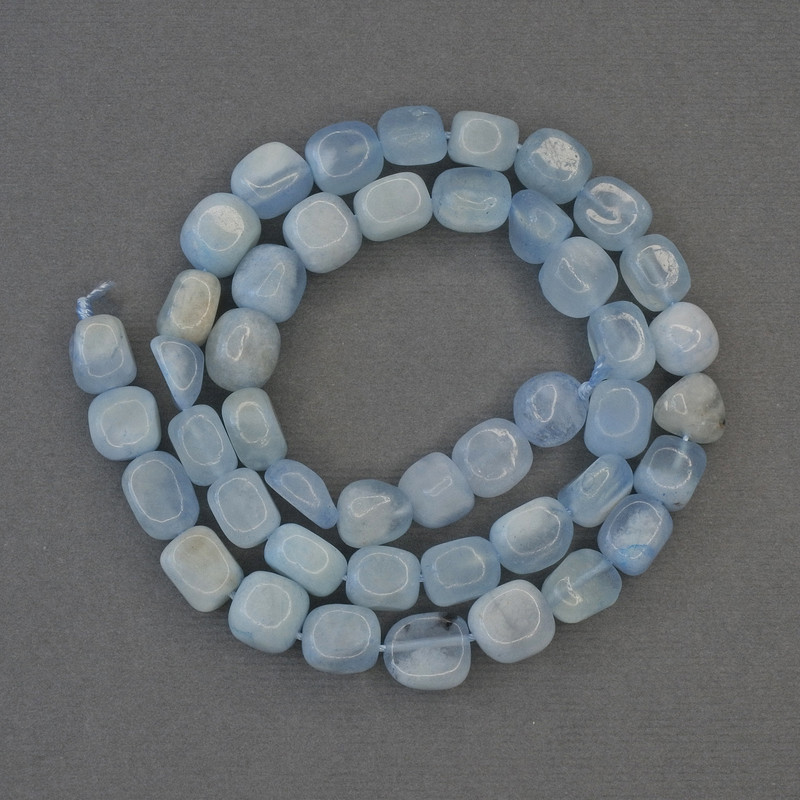 Aquamarin facettierte Perlen, Durchmesser ca. 8 × 7,5 mm, 5 mm ± auf der Schnur, Länge ca. 41 cm+