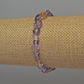 Ametrin-Trommelperlen-Armband, Durchmesser 7–9×7 mm, Länge ca. 18 cm, Stretch