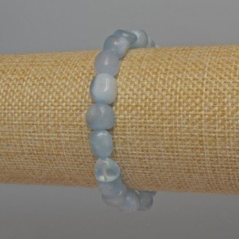 Aquamarin facettiertes Armband, Durchmesser der Perlen ca. 9×7 mm, Länge ca. 18 cm, Stretch