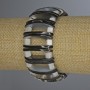 Armband Chalzedon mit Perlmutt – Glieder 28×2 mm ±, Würfel 5 mm ±, Dicke 9 mm ±, Länge 18 cm ± Stretch