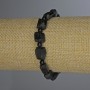Armband Turmalin Sherl, ungebearbeitete trommelgeschliffene Perlen, Durchmesser 12×8 mm, Kugel 4 mm, Länge ca. 18 cm, Stretch-Armband