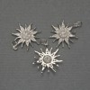 Sternanhänger mit weißen Strasssteinen, silberfarbenem Metall, Durchmesser ca. 20 mm, Länge ca. 25 mm