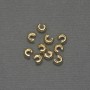 Crimpperle zum Crimpen, Durchmesser 6 mm ±, goldfarbenes Metall, Verpackung: 10 Paare