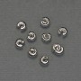 Crimpperle für Crimpverbindungen, Durchmesser 6 mm ±, silberfarbene Metalloberfläche, 10 Paar