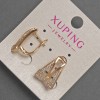 Xuping-Ohrringe mit weißen Strasssteinen, Durchmesser 8–12 mm ±, Länge 18 mm ±, 18K-Vergoldung