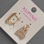 Xuping-Ohrringe mit weißen Strasssteinen, Durchmesser 8–12 mm ±, Länge 18 mm ±, 18K-Vergoldung
