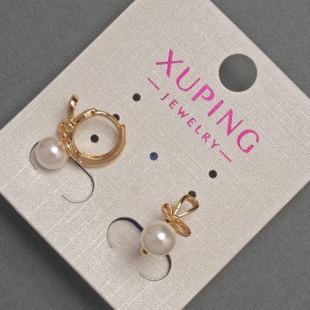 Ohrringe Xuping mit Mallorca-Perle, Durchmesser ca. 6 mm, Länge ca. 14 mm, 18K-Vergoldung