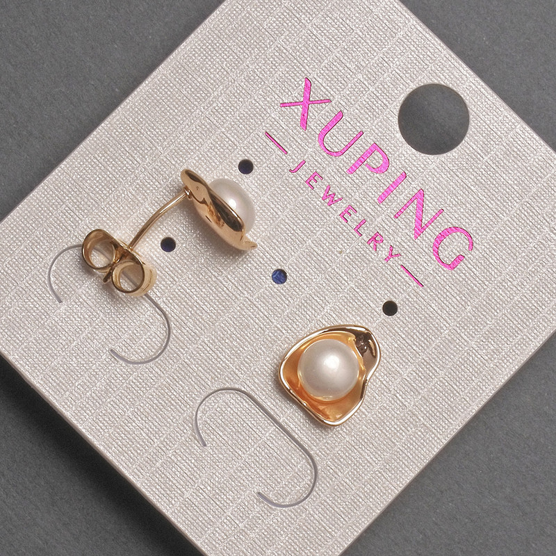 Xuping-Ohrstecker mit Perle, Durchmesser ca. 10 mm, 18K-Vergoldung