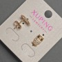 Kugel-Ohrstecker Xuping Eule mit weißen und schwarzen Strasssteinen, Durchmesser 7 mm, Länge ca. 12 mm, 18K-Vergoldung
