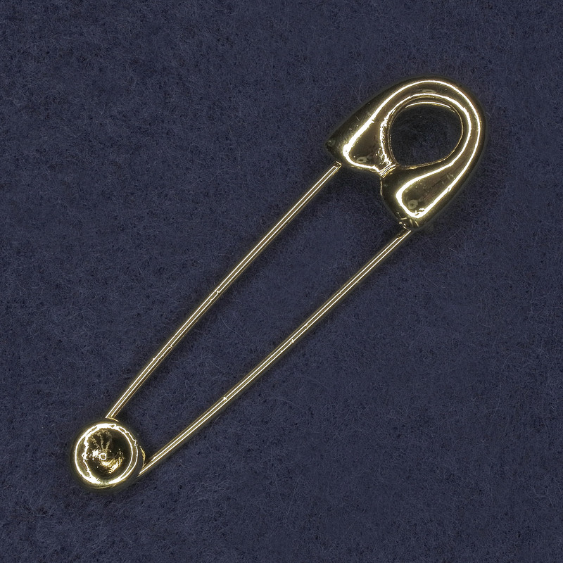 Brosche-Nadel 17×72 mm ± goldfarbenes Metall