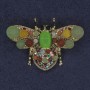 Bienenbrosche – assortierte Steine und Strass, goldfarbenes Metall, 28×40 mm