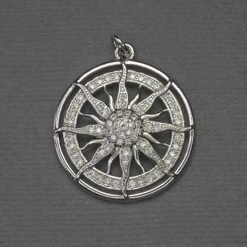 Anhänger Stern – weiße Strasssteine, silberfarbenes Metall, Durchmesser ca. 25 mm, Länge ca. 30 mm