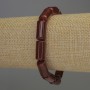 Karneol-Armband, zylindrische Form, Durchmesser 15 × 8 mm, Länge 18 cm, elastisches Band