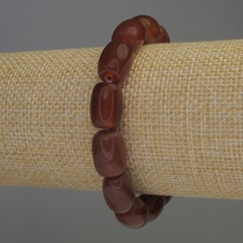 Armband aus Karneol in Barrel-Form, Durchmesser 13×9 mm ±, Länge 18 cm, elastisches Band