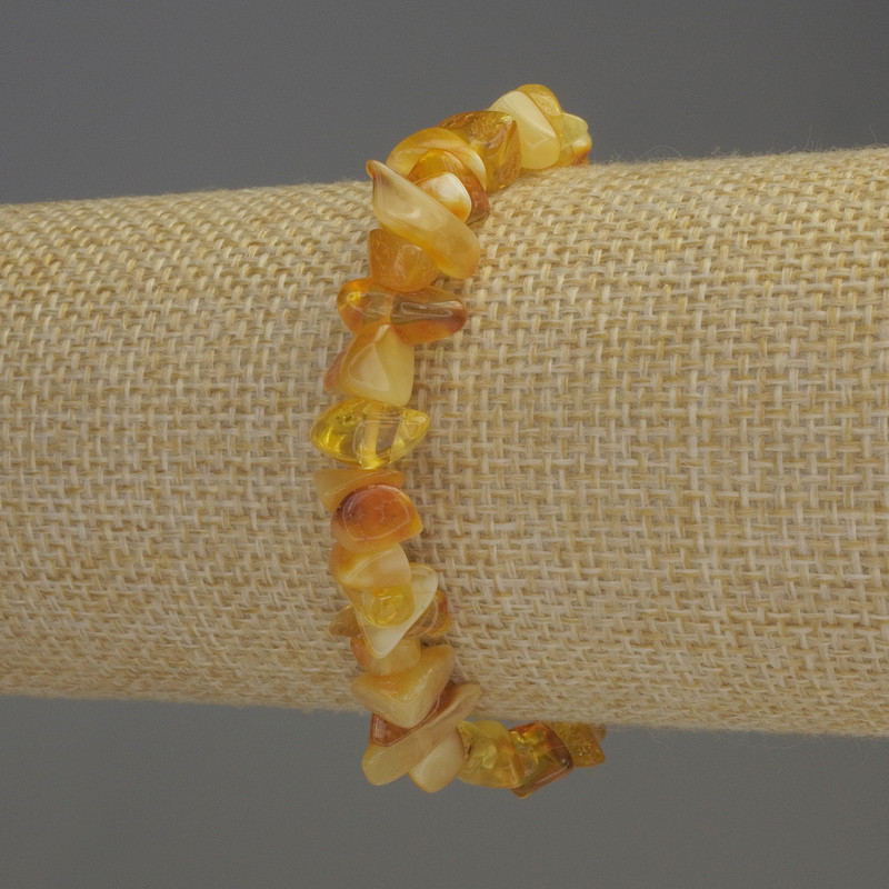 Armband Bernstein-Krümel 5-10×3-5 mm, Länge ca. 18 cm, Stretcharmband