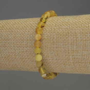 Armband aus Bernstein – glatte Kugeln, Durchmesser 7 mm ±, Länge ca. 18 cm, Elastikband