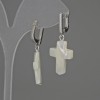 Ohrringe Perlmutt Kreuz 20×16 mm ±, Länge ca. 38 mm ±