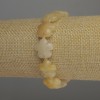 Gelbes Kalzit-Armband mit Blüte, Durchmesser 15×6 mm ± Glasperlen, Durchmesser 3 mm ±, Länge 18 cm, Elastikband