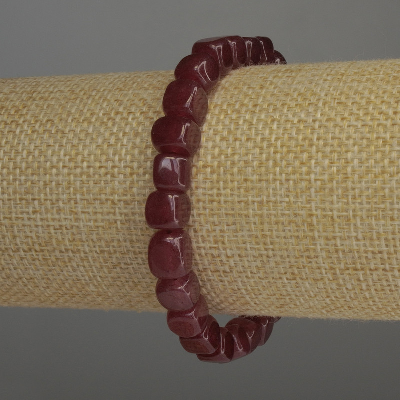 Turmalin-Würfelarmband, Würfelgröße ca. 7 × 7 mm, Länge ca. 18 cm, Stretcharmband