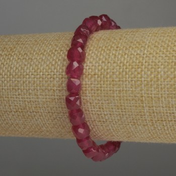 Armband aus facettiertem Turmalin, Würfel 7×7 mm, Länge ca. 18 cm, Stretch-Armband