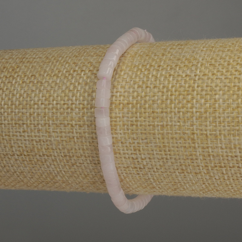 Rosenquarz-Rondellarmband, Durchmesser ca. 4,5×3 mm, Länge 18 cm, Stretch