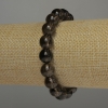 Rauchtopas-Armband, glatte Kugeln, Durchmesser ca. 10 mm, Länge 18 cm, Stretch-Armband