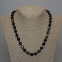 Kette aus Sonnen-Obsidian-Naturstein, facettierte Perlen, Durchmesser 10×9 mm +-, Länge 50 cm +