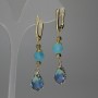 Ohrringe Aquamarin, facettierte Kugeln 8 mm ± Tropfenanhänger 17 × 10 mm ±, Länge ca. 53 mm ±