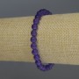 Sugilit-Armband, glatte Kugeln, Durchmesser ca. 6 mm, Länge 18 cm, Elastikarmband