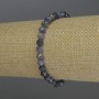Armband aus Saphir, facettierte Kugeln, Durchmesser ca. 5 mm, Länge 18 cm, elastisches Band