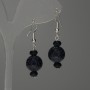 Ohrringe Aventurin Nacht Kaïra glatte Kugel 12 mm ± Rondellen 8×4 mm ±, Länge ca. 38 mm