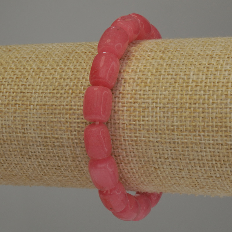 Armband aus Turmalin in Barrel-Form, Durchmesser 11 x 8 mm, Länge 18 cm, elastisch