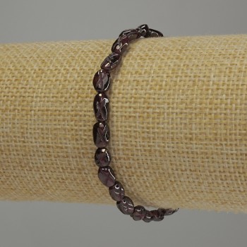 Armband aus Granat, facettierte Granatperlen, Durchmesser 6–8×5 mm, Länge 18 cm, Stretcharmband