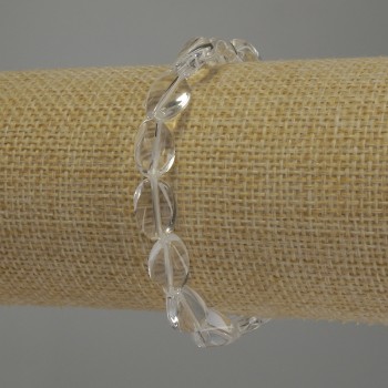Armband aus Bergkristall in wellenförmiger Ovalform, Durchmesser ca. 12×8 mm, Länge 18 cm, Stretch