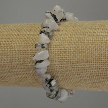 Adular-Armband mit geglätteten Perlen, Durchmesser 10×5–9 mm, Länge 18 cm, Stretch