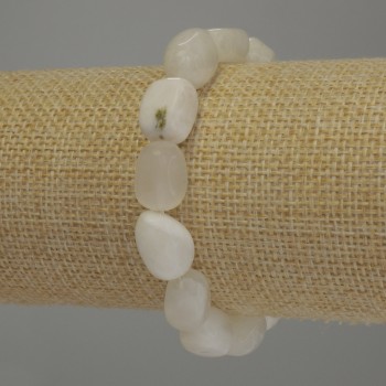 Adular-Armband, facettierte Kugeln, Durchmesser 13×8 mm, Länge 18 cm, Stretch